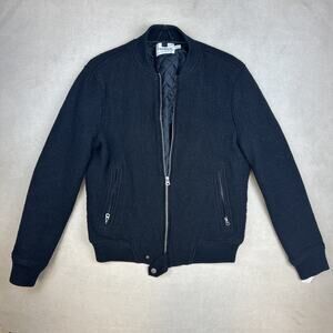 Topman Men’s Black Wool Blend Bomber Jacket Size M